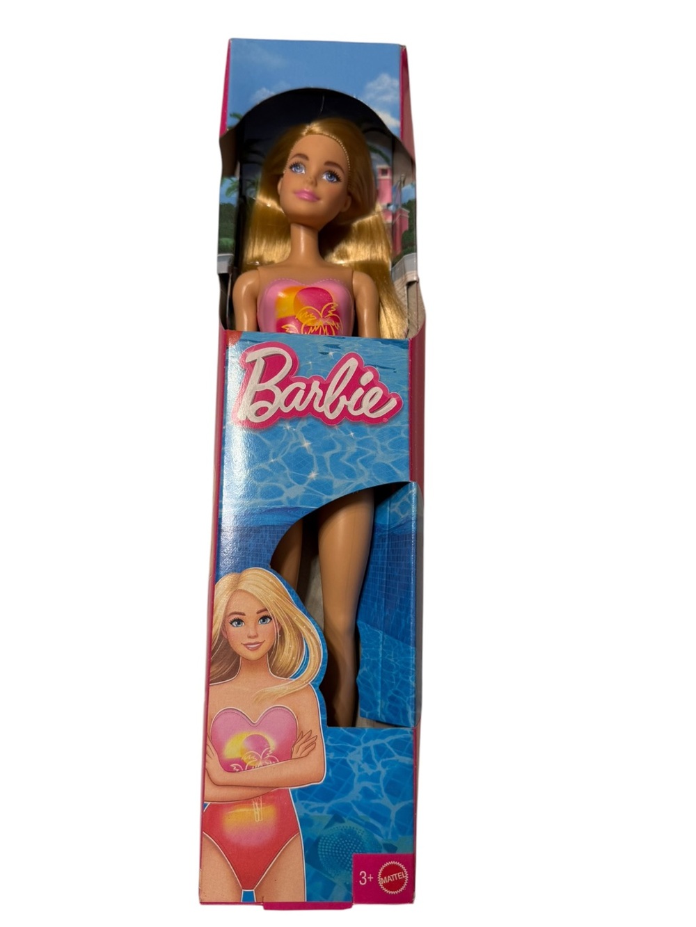 Barbie Doll in Pink & Yellow Swimsuit New in Box